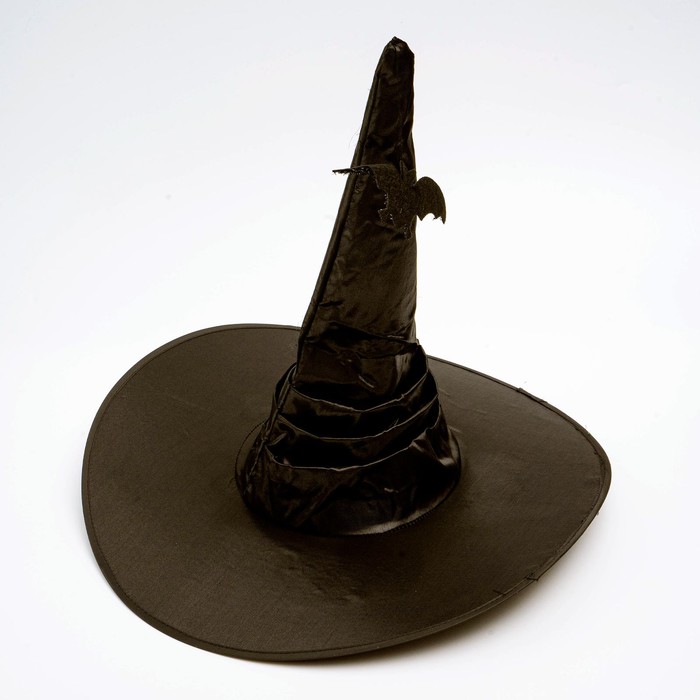 Карнавальная шляпа «Чёрная», драпированная, с летучей мышью, р. 56 – 58 - Фото 1