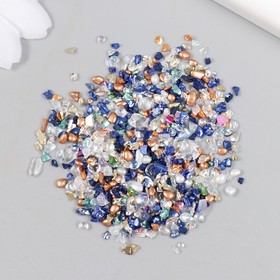 Декор для творчества в баночке "Природный камень со стеклом - Синяя ночь" 20 гр 5х2,2х2,2 см   93693 (комплект 3 шт)