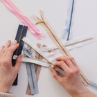 Молния металлическая, №5, неразъёмная, замок автомат, 20 см, цвет белый/золотой, цена за 1 штуку (комплект 10 шт) - фото 26415310