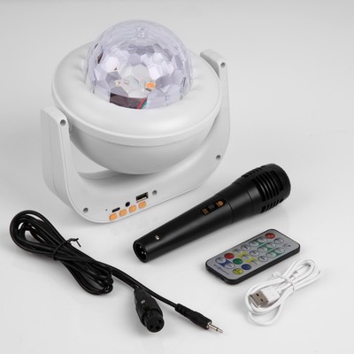Световой прибор «Караоке» 20 см, динамик, микрофон, 5 В, свечение RGB