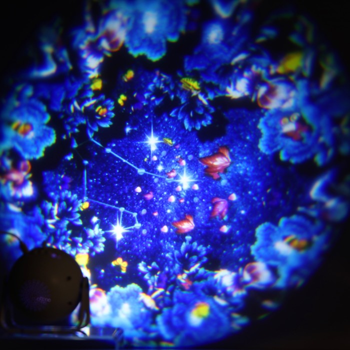 Световой прибор «Космос», 11 см, 6 картриджей, свечение RGB, 5 В