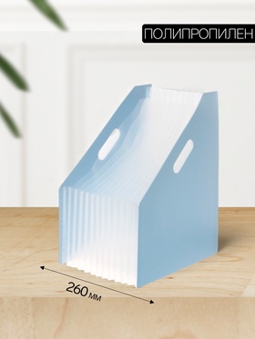 Лоток для бумаг Calligrata, А4, вертикальный, пластиковый, 12 отделений, синий