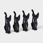 Набор прищепок «Коты», 4 шт, 7×2×4 см, цвет чёрный - фото 320376284