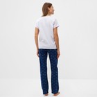 Комплект домашний женский "Сердечки" (футболка/брюки), цвет белый/синий, размер 44 - Фото 4