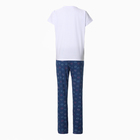 Комплект домашний женский "Сердечки" (футболка/брюки), цвет белый/синий, размер 44 - Фото 10