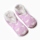 Носки женские укороченные нескользящие с мехом, цвет розовый/белый, размер 36-40 - фото 11335781