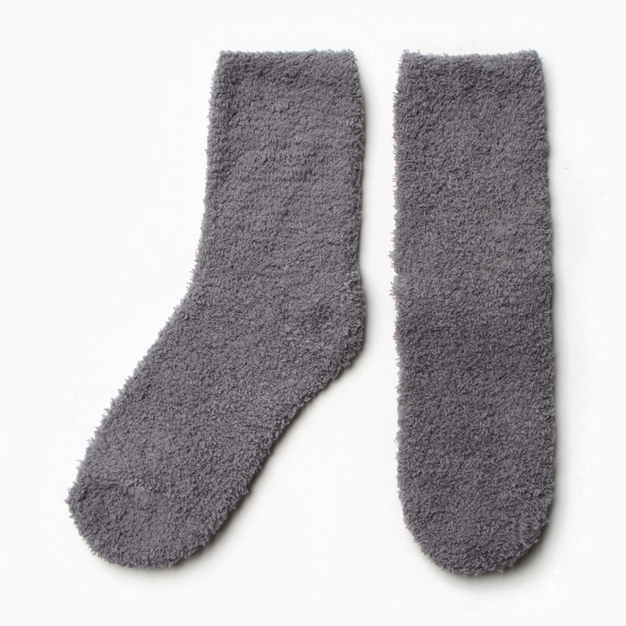 Носки женские махровые, цвет серый, размер 36-40 - Фото 1