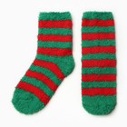 Носки женские махровые, цвет красный/зелёный, размер 36-40 - фото 22509180