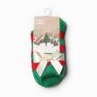 Носки женские новогодние махровые, цвет красный/зелёный, размер 36-40 10071065