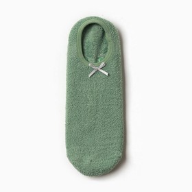 Носки женские укороченные нескользящие, цвет зелёный, размер 36-39
