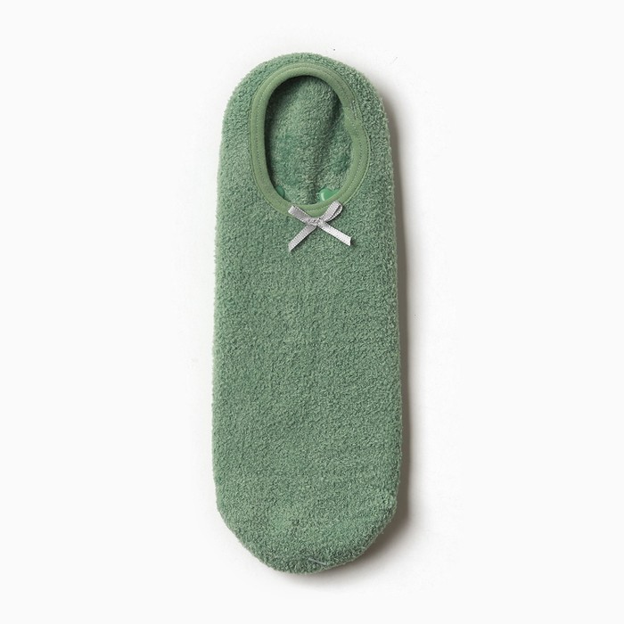 Носки женские укороченные нескользящие, цвет зелёный, размер 36-39 - Фото 1