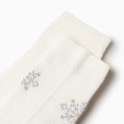 Носки женские Снежинки, цвет молочный, размер 23-25 - Фото 2