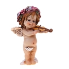 Сувенир полистоун "Ангел-музыкант в веночке из роз" МИКС 6х5х10,5 см - Фото 1