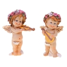 Сувенир полистоун "Ангел-музыкант в веночке из роз" МИКС 6х5х10,5 см - Фото 4