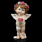 Сувенир полистоун "Ангел в веночке с розой" 7,5х6,8х13,6 см - Фото 1