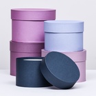 Набор круглых подарочных коробок 5 в 1 «Нежный» 20×14 - 15×10 см - Фото 3