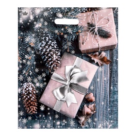 Пакет подарочный «Новогодние подарки», полиэтиленовый с вырубной ручкой, 45?38 см (комплект 50 шт)
