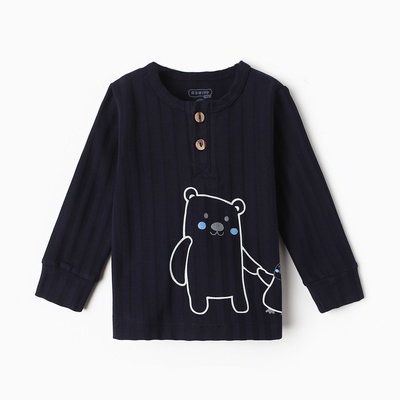 Лонгслив детский, рост 62 см, тёмно-синий