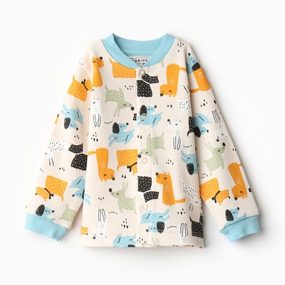 Кофточка детская, цвет кремовый, собачки, рост 62 см