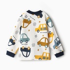 Кофточка детская, цвет белый/машинки, рост 86 см - фото 23657725