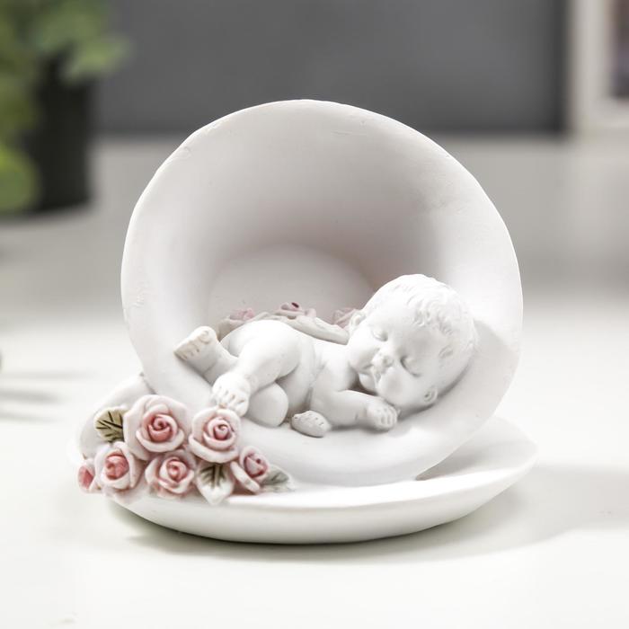 Фигурка полистоун «Ангел спит в кружке», 10×9.5×9.5 см - Фото 1