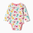 Боди детский, цвет белый/динозаврики, рост 80 см (комплект 2 шт) - фото 23657878