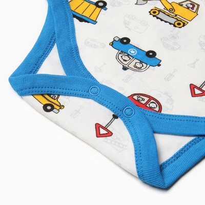 Боди детский, цвет белый/машинки, рост 80 см