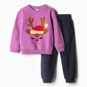 Комплект для детей (свитшот, брюки), цвет фиолетовый, рост 98 см