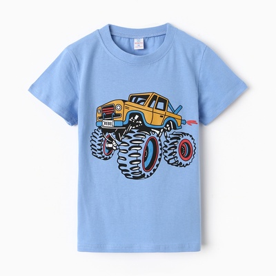 Футболка для мальчика, цвет голубой, рост 104 см