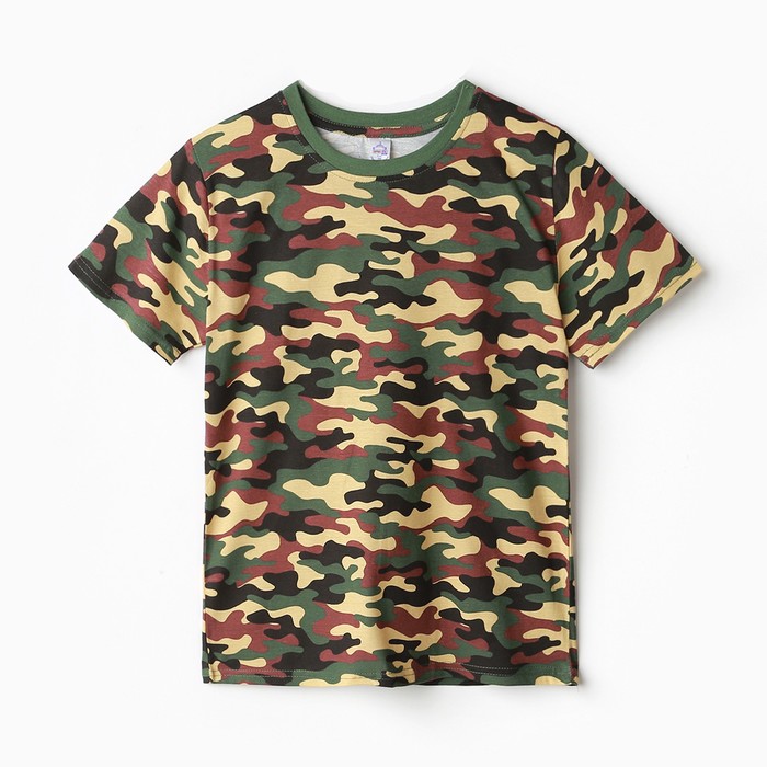 Футболка детская , цвет тёмно- зеленый, рост 128 см - Фото 1