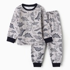Пижама для мальчика, цвет серый меланж, рост 92 см - Фото 1