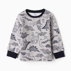 Пижама для мальчика, цвет серый меланж, рост 104 см - фото 23865194