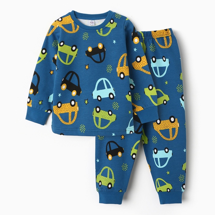 Пижама для мальчика, цвет тёмно-джинсовый, рост 92 см - Фото 1