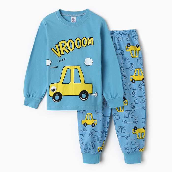 Пижама для мальчика, цвет голубой, рост 116 см - Фото 1