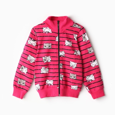 Толстовка для девочки А.BK1728B, фуксия, рост 104