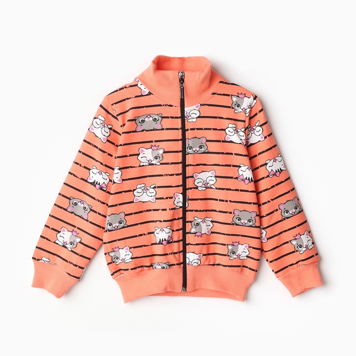 Толстовка для девочки, цвет коралловый, рост 86 см - Фото 1