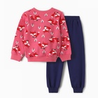 Комплект для девочки (свитшот, брюки), цвет тёмно-розовый, рост 92 см - Фото 4