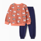 Комплект для девочки (свитшот, брюки), цвет коралловый, рост 98 см - фото 23664723