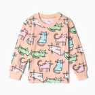 Пижама для девочки, цвет пудра, рост 104 см - фото 23865735