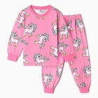 Пижама для девочки, цвет розовый, рост 104 см - фото 320327301