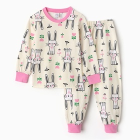 Пижама для девочки, цвет молочный, рост 104 см