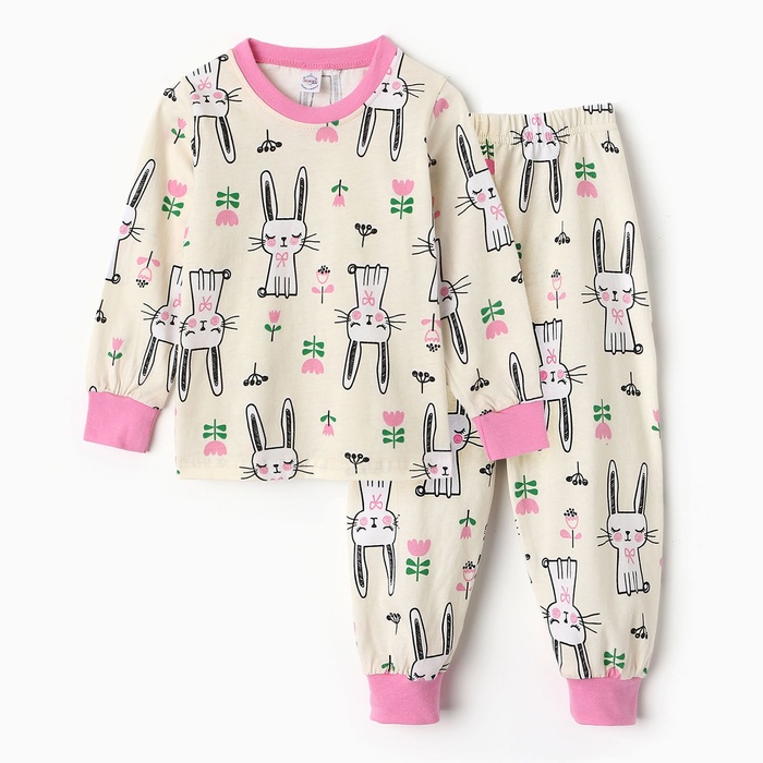 Пижама для девочки, цвет молочный, рост 116 см - Фото 1
