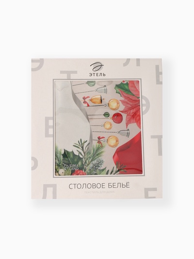 Скатерть новогодняя «Этель. Рождественский венок», d=150 см, 100% хлопок, саржа 190 г/м²