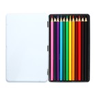 Карандаши 12 цветов, deVENTE Trio Mega Soft, трёхграннный корпус, 4M, 3 мм, металлическая подарочная коробка - фото 24263614