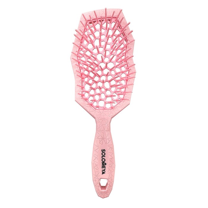Расчёска для сухих и влажных волос Solomeya, массажная, с широкими зубьями, розовая - Фото 1