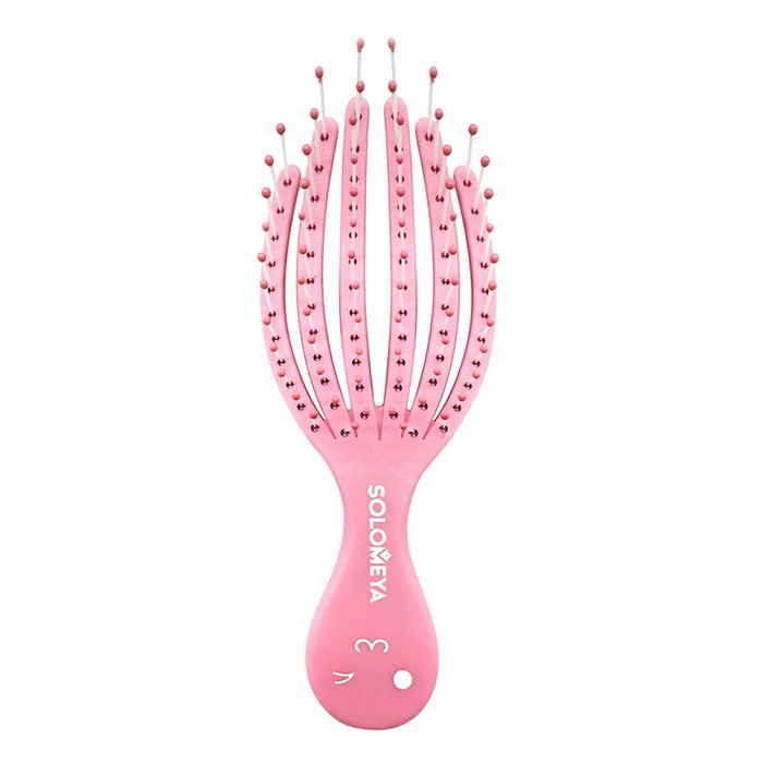Расчёска-мини для сухих и влажных волос Solomeya «Розовый осьминог» - Фото 1