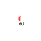 Мормышка Столбик красный, чёрные полоски + шар радуга, вес 0.5 г - Фото 2