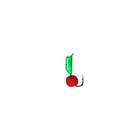 Мормышка Столбик зелёный, чёрные полоски + шар красный, вес 0.45 г - Фото 2