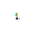 Мормышка Столбик зелёный, оранжевое брюшко + шар гранен синий, вес 0.8 г - Фото 2