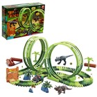 Гибкий автотрек «Дино», мёртвая петля, световые эффекты, работает от батареек - Фото 1